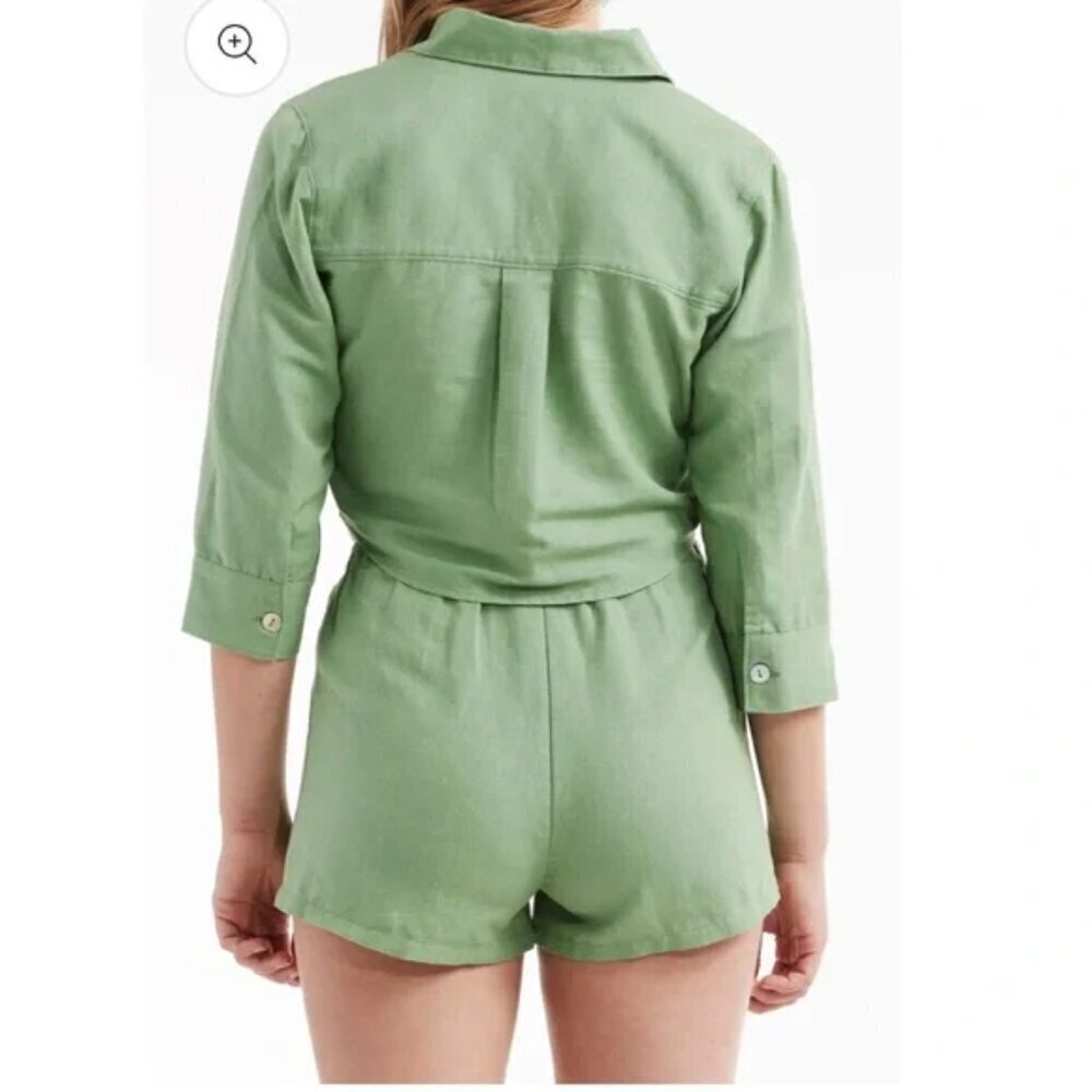 New Julia Berolzheimer x Hermoza Linen Blend Elastic Waistband Shorts NWT Medium - Picture 7 of 7